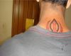 khanda neck tattoo