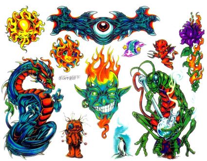 Colored Dragons Tat Pic