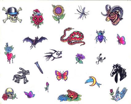 Colored Animals And Insect Tat Pic