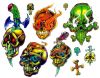 colored skulls tats