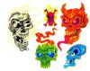 colored skulls tattoo 