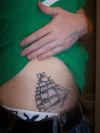 pirates ship on lower stomach