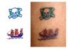 pirates scull and ship tattoo idea