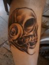 music skull tattoo