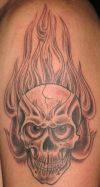 skull with flames