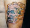 flaming skull tat