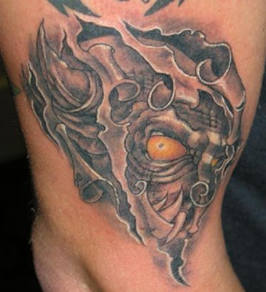 Demon Tattoo Images On Leg