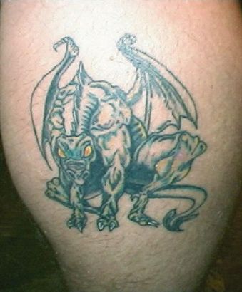 Demon Tattoos Pic On Calf
