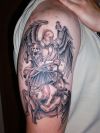 angel demon tattoos on arm