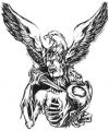 demon and eagle tattoo