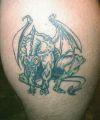 demon tattoos pic on calf