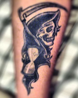 Grim Reaper Pic Tattoo On Arm