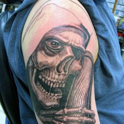 Grim Reaper Tattoos On Right Arm