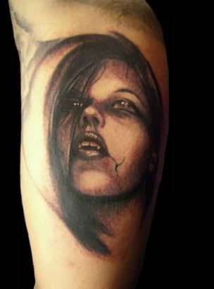 Vampire Girl Face Pic Tattoos