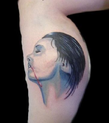 Vampire Girl Tattoos On Leg