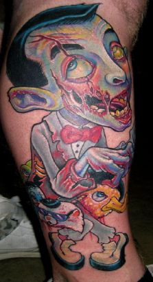 Zombie Tattoo Art On Leg
