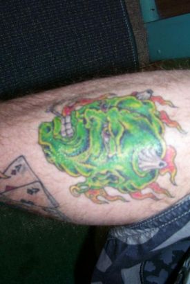 Zombie Tattoo Image On Leg
