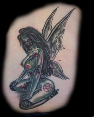 Zombie With Wing Tattoo Art