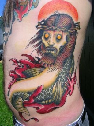 Zombie Tattoo On Rib