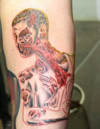 Zombie Tat Art On Leg