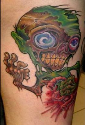 Zombie Tattoo On Leg