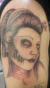 Zombie Picture Tat On Shoulder