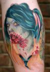 Zombie Tattoos On leg