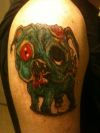 Zombie Face tattoo Design On Arm