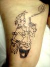 Zombie Tattoo Art on Thigh