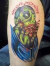 Zombie Tattoo Art On Man Leg