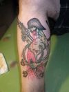 Zombie Tattoo Design On Calf