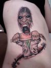 Zombie Tattoo Pics on Girl Rib