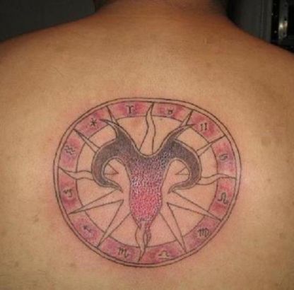 Aries Tattoo Pic On Back