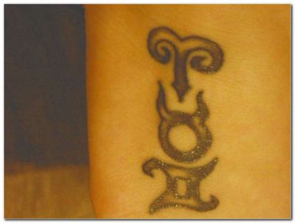 Aries Symbol Tats Design