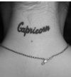 capricorn text tattoo pic on neck