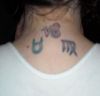 capricorn zodiac sign tattoo on neck
