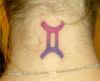 gemini sign back of neck tattoo