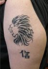 leo pic tattoo on arm