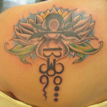 Libra Sign And Flower Tattoo