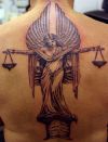 angel libra tattoo on back