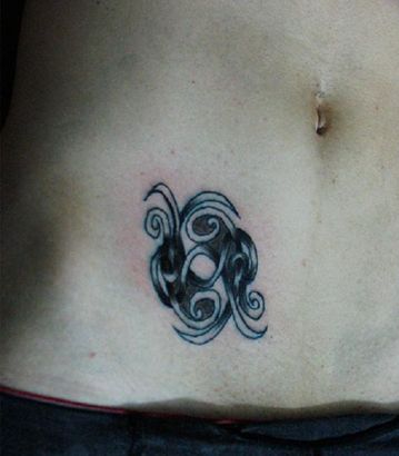 Pisces Pic Tattoo On Stomach