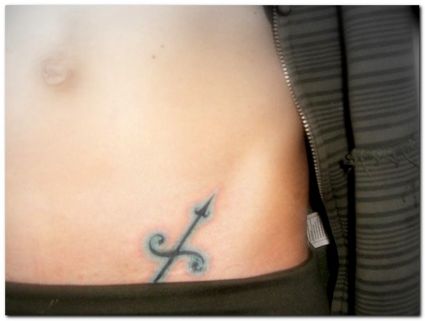 Sagittarius Pics Tattoo On Lower Stomach