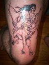 sagittarius pic tattoo on thigh