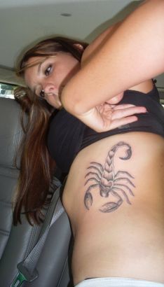 Scorpio Tattoo On Rib