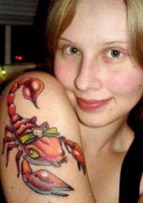 Scorpio Tats On Arm Of Girl