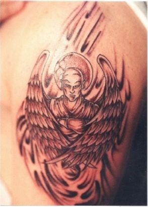 Angel Tats On Shoulder