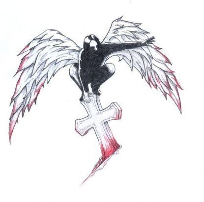 Angel Tats With Cross