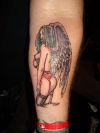 angel sexy girl image tats on leg