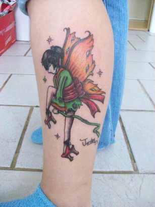 Fairy Tats Image On Leg