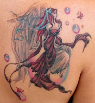 Fairy Tats Design With Bubble And Butterfly